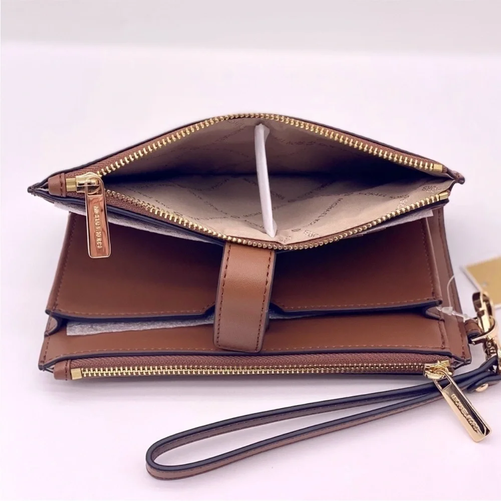 Michael Kors DoubleZip Wristlet Wallet Luggage